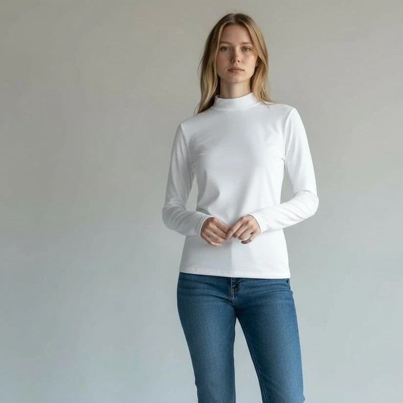 Dsg Womens Cwc Mock Neck Cold Weather Compression Top Pure White Large New